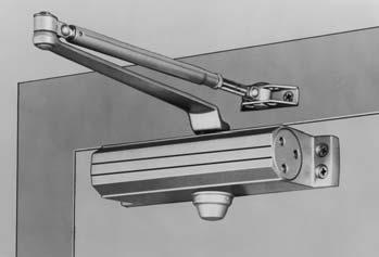 Applications Standard Application Closer mounts on pull side of door. Two mounting positions allowing opening up to 180 if wall and frame conditions allow.