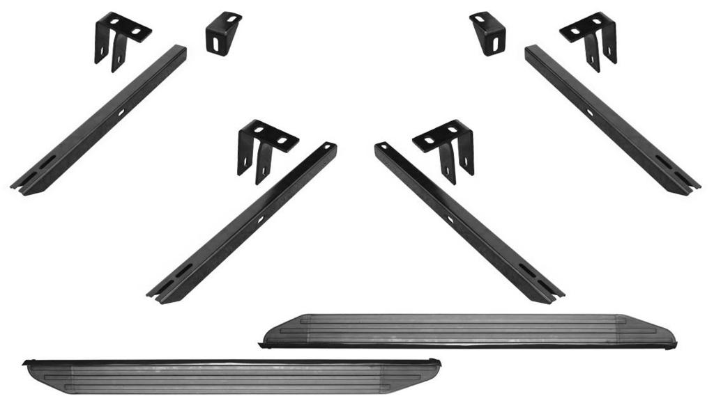 PARTS LIST: VIEWPOINT RUNNING BOARDS 1 Driver/Left Running Board 2 10mm Lock Washers 1 Passenger/Right Running Board 20 8mm x 25mm Hex Bolts 2 Mounting Bracket Arms 28 8mm x 22mm OD x 2mm Flat
