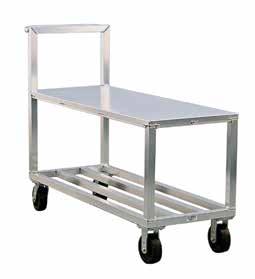 Produce/Stocking Cart 1415 Model Size Weight No. Top Shelf Shelf Ship List No W-H-L Cap. Casters Height Spacing Lbs. Price Solid Top Shelf T-Bar Bottom Shelf 1415 19 x 30 x 41 800 lbs.