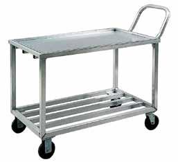 Wet Produce Cart Model Size Weight No. Top Shelf Shelf Ship List No W-H-L Capacity Casters Height Spacing Lbs. Price Carts w/ Two (2) Removable Pans 1408 21 x 41 x 48½ 1200 lbs.
