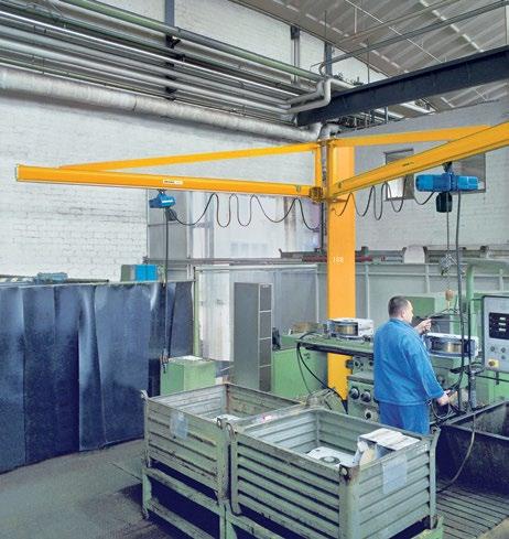 Highly effective utilisation of space, two jibs 41414-12 ~260 ~260 KBK with two jibs, fitted with brace Pillar-mounted slewing jib cranes fitted with two jibs are