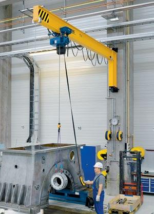 System components and installations everything from a single source Demag slewing jib cranes ensure that all types of workpieces can be lifted and transported quickly and easily and