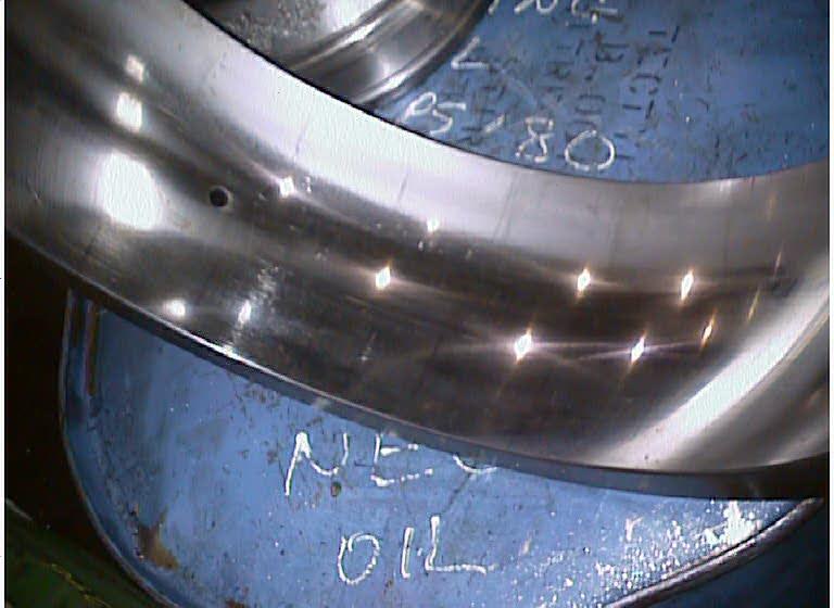 False brinnelling The most common cause of false brinnelling in bearing is caused by shock loading or bad fitting