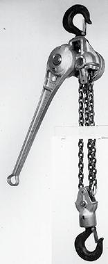 Both top and bottom hooks swivel 60 to allow for unwinding action of rope or stranded cable under tension.