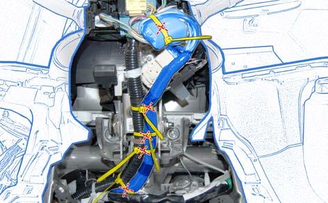 b. Secure the 2P Connectors to the Vehicle Harness with 1