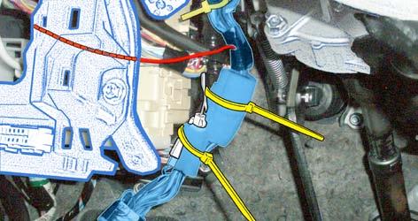 Route the V4 Harness s RED wire toward the front of the Junction Box. y.