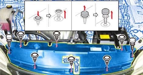 2. Hood Switch Installation. a. Place the Vehicle in Park with the Parking Brake set. b.