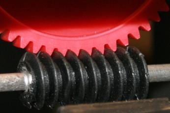 13 rev/min Worm and Wheel In a simple Gear Train, very high or very low Gear Ratios can be achieved by combining very large and very small cogs, or
