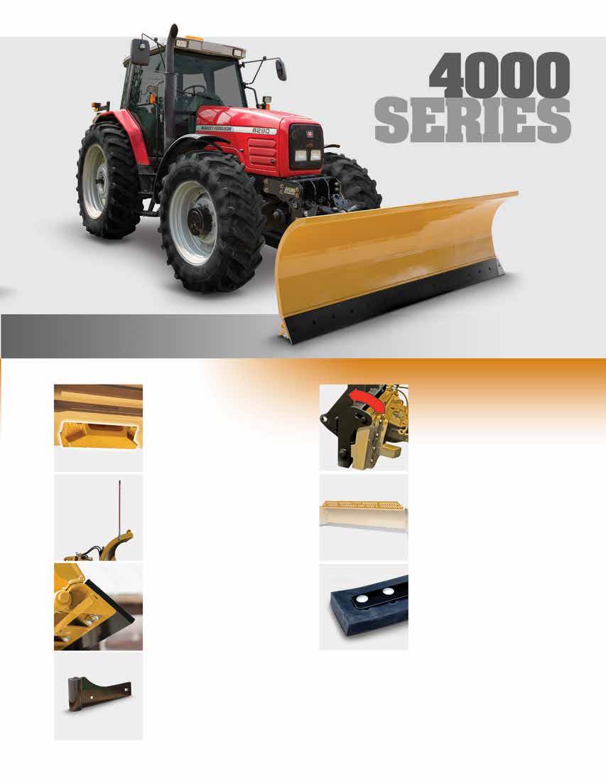 Massey Ferguson 6290 with the HLA 4000 SnowBlade OPTIONS High Tensile Long Wear Skid Shoes For heavy use situations we suggest our high tensile steel, long wear Skid Shoes.