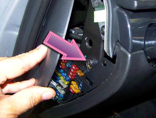 Step 7 - Under the dash - emove fuse panel cover emove the underdash panel.
