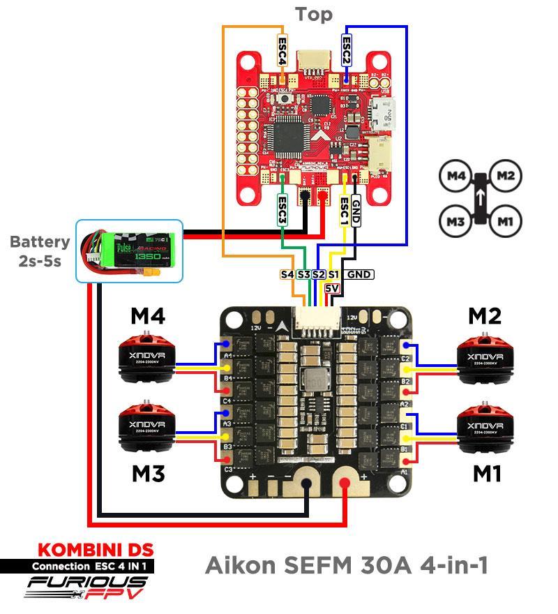 17 Connect with ESC 4 in 1: Using Aikon SEFM 30A: You can