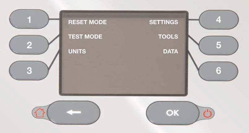 Quick Start Guide Reset Mode Auto - Auto resets the reading once the selected time period has expired (1, 3 or 5 seconds). Manual - Resets the reading only once the user has pressed the Back button.