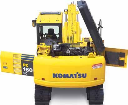 PC160LC-7 H YDRAULIC E XCAVATOR MAINTENANCE FEATURES Easy Maintenance Komatsu designed the PC160LC-7 to have easy service access.