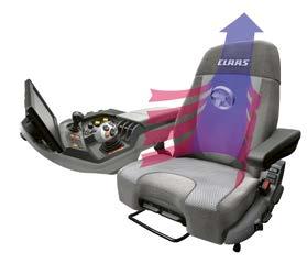 Active seat ventilation makes the seat feel good whatever the weather Suspension automatically adjusts to the driver's