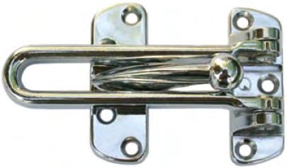 AUXILIARY HARDWARE Version: 2015.10 Door Guards DG128 / DG128BR DG128/DG128BR Safety Lock Door Guard. ANSI: L93042 - DG128 - Heavy pressure cast alloy. ANSI: L13042 - DG128BR - Solid forged brass.