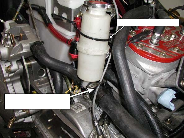 Zip tie injection cable to coolant hose