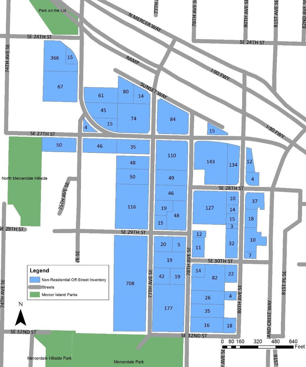 Inventory of (Non-Residential) Off-Street Parking in Town Center Off-Street Supply