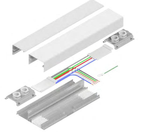 20, 60 Amp Power & Data Systems UNIVERSAL CENTER FEED KIT Description Provides an inconspicuous means for connecting power to the raceway busbars in the center of a run.