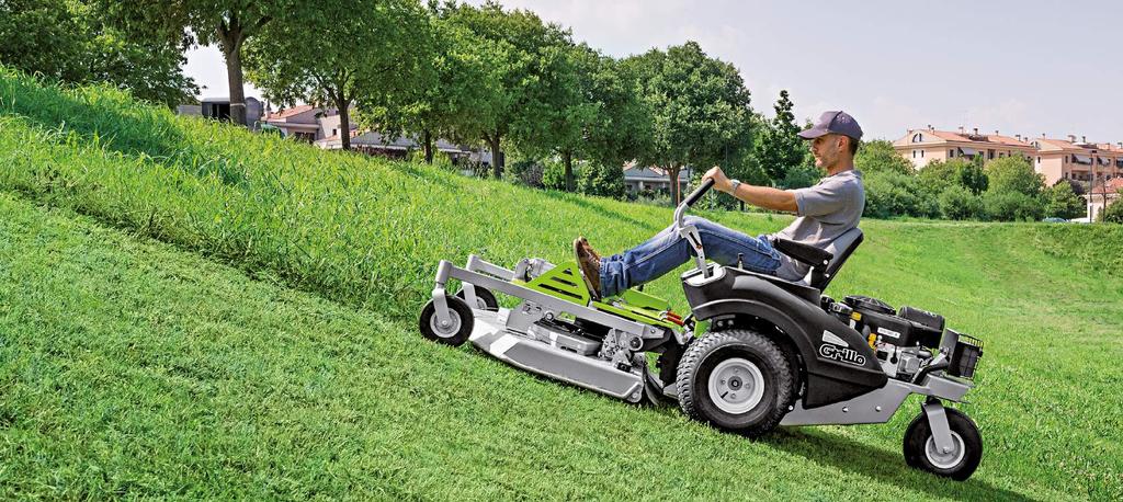 A professional mower, reliable and with excellent stability Another important feature of the FX27 is its automatic stability and balance device on slopes.