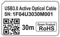 11. Label 1 USB3.0 Label: Label size : 15.8mm 