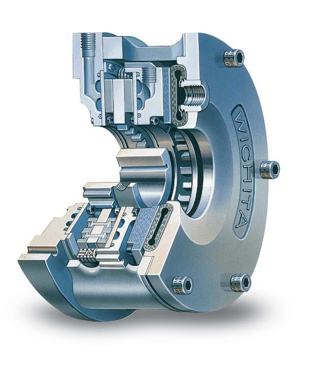 Wichita Clutch Heavy Duty Clutches and Brakes KOPPER KOOL CLUTCHES & BRAKES Air actuated = Liquid cooled Copper disc design for high heat dissipation External air and water connections New friction