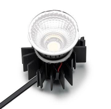 Active Halo PLUS Dim to warm Reflector: Ø 50 mm Heat sink material: aluminium Lumen maintenance: L90/B20; 50,000 hrs. 80 C (350 ma) Max.