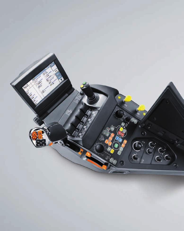 S-Tech 300 monitor ICP - Intuitive Control Panel Everything under control Controls for remote valves Joystick for up to 4 additional remotes DRIVER COMFORT 9 Front PTO Rear PTO 4 3 5 7 6 9 8 6 0 3 4
