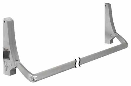 EXIT DEVICES CLOSERS LOCKS HINGES FLAT GOODS MISCELLANEOUS 14 N900 Easy to install C-UL US listed as Panic Exit Hardware For single or double doors Arms are die cast aluminum, HANDED Crossbar 1