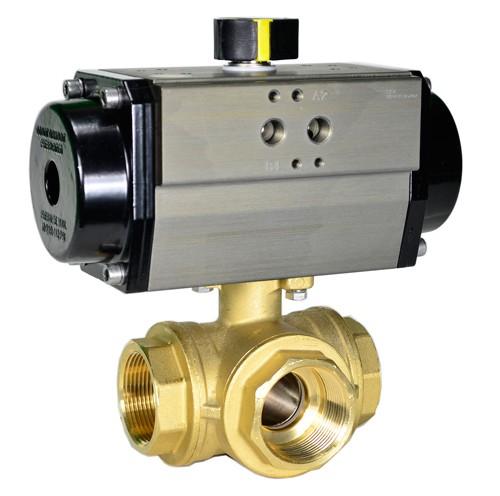 ir ctuated 3-Way all Valves -Port rass, Standard Port 1/4 to 3 SERIES eatures Spring Return or ouble cting Standard Port 3-way flow path irect mount brass valve using standard ISO5211 ctuators