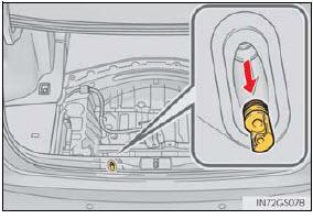 With the spare tire removed, remove the plug covering the access hole for the