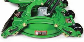 Only John Deere builds in lost motion into the front wing lift cylinder.