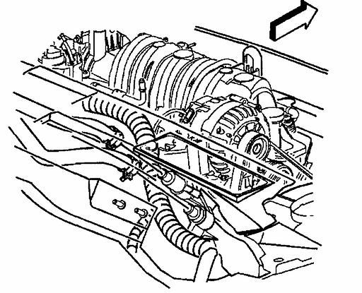 Important: Ensure clearance is maintained between the engine and the following: ^ The A/C accumulator ^ The A/C accumulator hose ^ The A/C compressor ^ The A/C compressor hose ^ The engine wiring