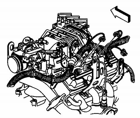 23. Position the engine wiring electrical harness to the engine. 24.