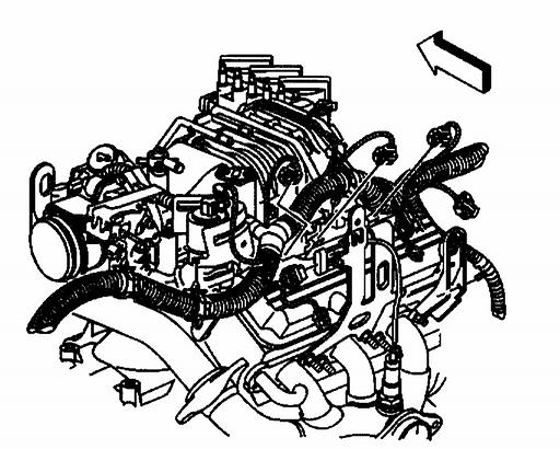 30. Disconnect the wiring harness electrical connectors from the following components on the left side of the engine: ^ The fuel injectors ^ The ignition harness ^ The boost control solenoid, L67