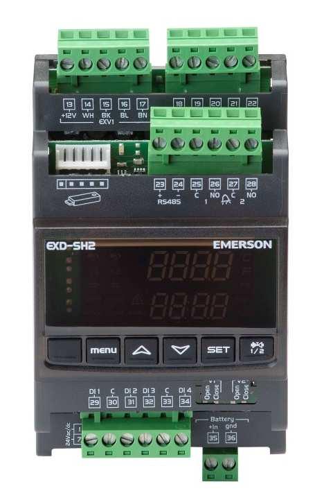 EXD-SH1/2 Controller with ModBus Communication Capability EXD-SH1/2 are stand-alone universal superheat and/or temperature controllers for air conditioning units or refrigeration systems.