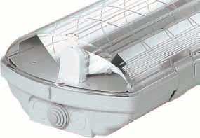 luminaires are supplied with ceiling holders (2pcs), lifting eyes (2pcs) and a lead-in insulator (1pc).