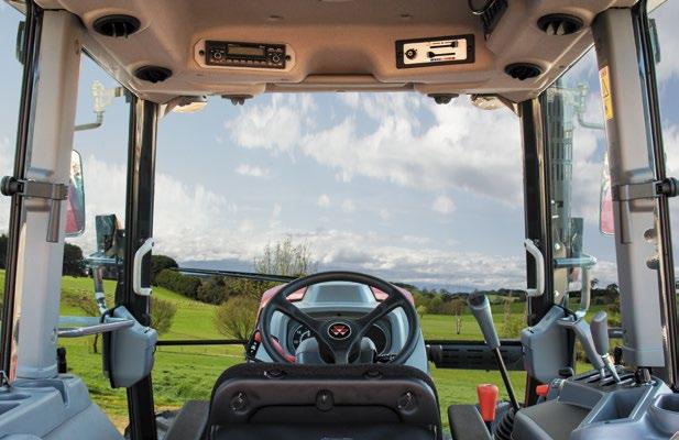 The large, 6-post, climate-controlled cab also sits up high for outstanding visibility and features wide opening doors with footsteps on both sides for easy in and out access plus a suspended cloth