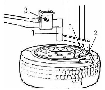Clamp the tire from outside (suggest to using the protection cover on the jaws) 2) Tread the corresponding pedal to open the jaws, and rotate the auxiliary arm to the non-working position; 3) Put the