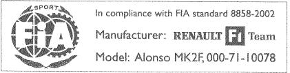 HANS approuvés selon FIA 8858-2002 Approved HANS according to FIA 8858-2002 Nom du modèle Constructeur Etiquette Model