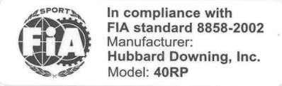 HANS approuvés selon FIA 8858-2002 Approved HANS according to FIA 8858-2002 Nom du modèle