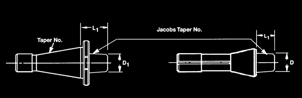 Jacobs Taper Holders NMTB R8 Taper Device Type J.T. No. L 1 30 690-000 NMTB30QC JT1-1.50 1 1.50 30 690-005 NMTB30QC JT2-1.50 2 1.