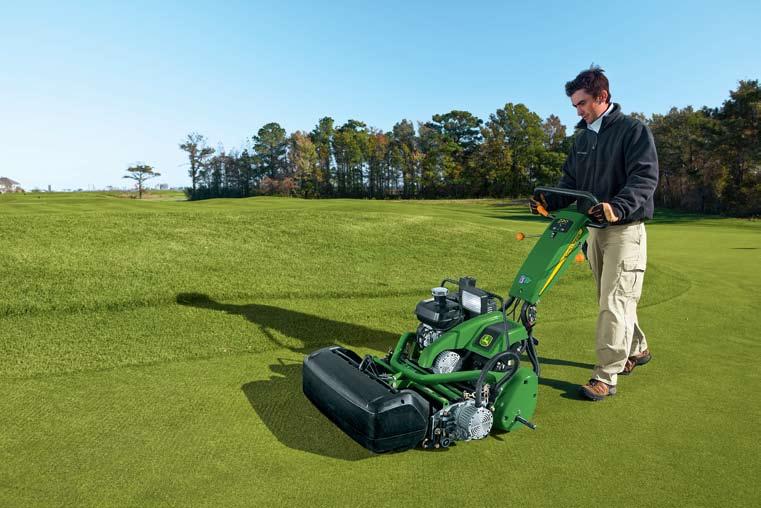 12 220 E-Cut Hybrid Walking Greens Mowers From tee to green, walk with the best. A true contour following cutting head walk behind greens mower. With a full contouring 22 in (58.