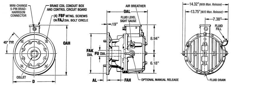 08 Size MSB8 MagnaShear Dimensions are subject to change without notice. Certified Installation Drawings are available upon request. MOTOR FRAME 24U 2U 284U 28U 284T 28T 324U 32U 324T 32T FU 1.37 1.