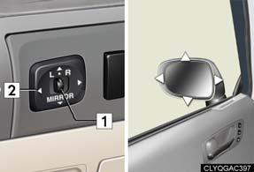 Topic 2 Before Driving Outside Rear View Mirrors Anti-glare Inside Rear View Mirror To select the mirror you wish to adjust (L or R), use the master switch.
