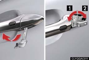 If the electronic key does not operate properly Unlocking and locking the doors To unlock or lock the vehicle, use the mechanical key to remove the lock cover on the driver's