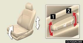 and lowers the entire seat Adjusting the lumbar support 1 2