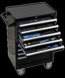 Hacksaw Tape measure 6 x drawer trays 9 drawer roller cabinet 1/4, 3/8 & 1/2 Dr sockets