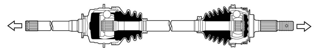 The rear drive shaft uses the tripod type CVJ on the rear differential side, and Rzeppa type CVJ on the