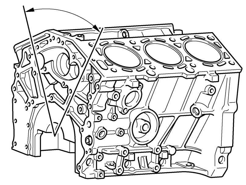 ENGINE 1MZ-FE ENGINE 27 4. Cylinder Block The cylinder block has a bank angle of 60, a bank offset of 36.6 mm (1.44 in.) and a bore pitch of 105.5 mm (4.15 in.), resulting in a compact block.