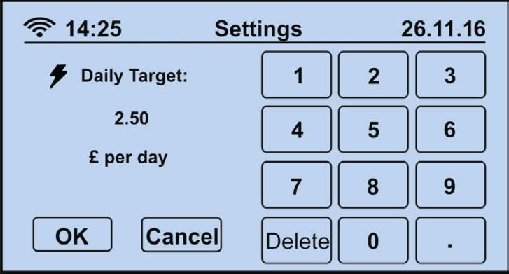 Changing the Settings on your IHD You re able to set energy targets as well as adjust
